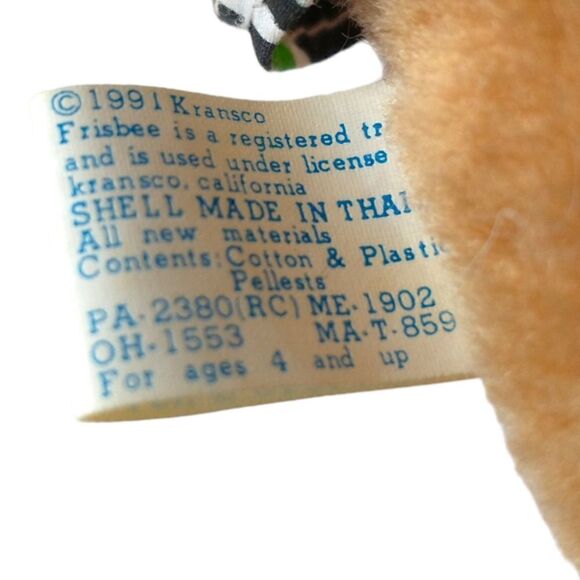 Frisbee Dog Stuffed Animal Plush Neon Promotional Pmi Toys Kransco Wham O 1991. - Picture 13 of 16